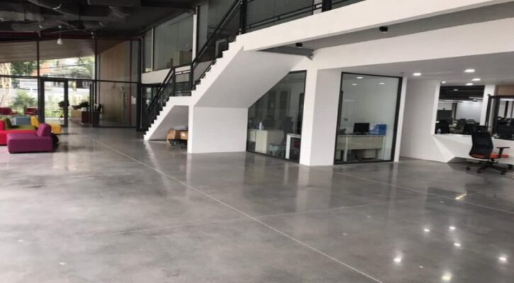 Sàn mài bóng bê tông họa tiết ô vuông